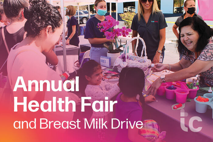 TrueCare annual health fair and breast milk drive pregnant mom with 2 cute kids at health fair