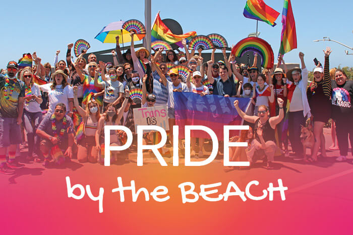 Oceanside Pride by the Beach group photo celebrating Pride