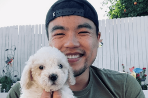 Dr. Mac with his dog Toby.